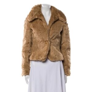 Betsey Johnson Fur Faux Fur Jacket- Size:8